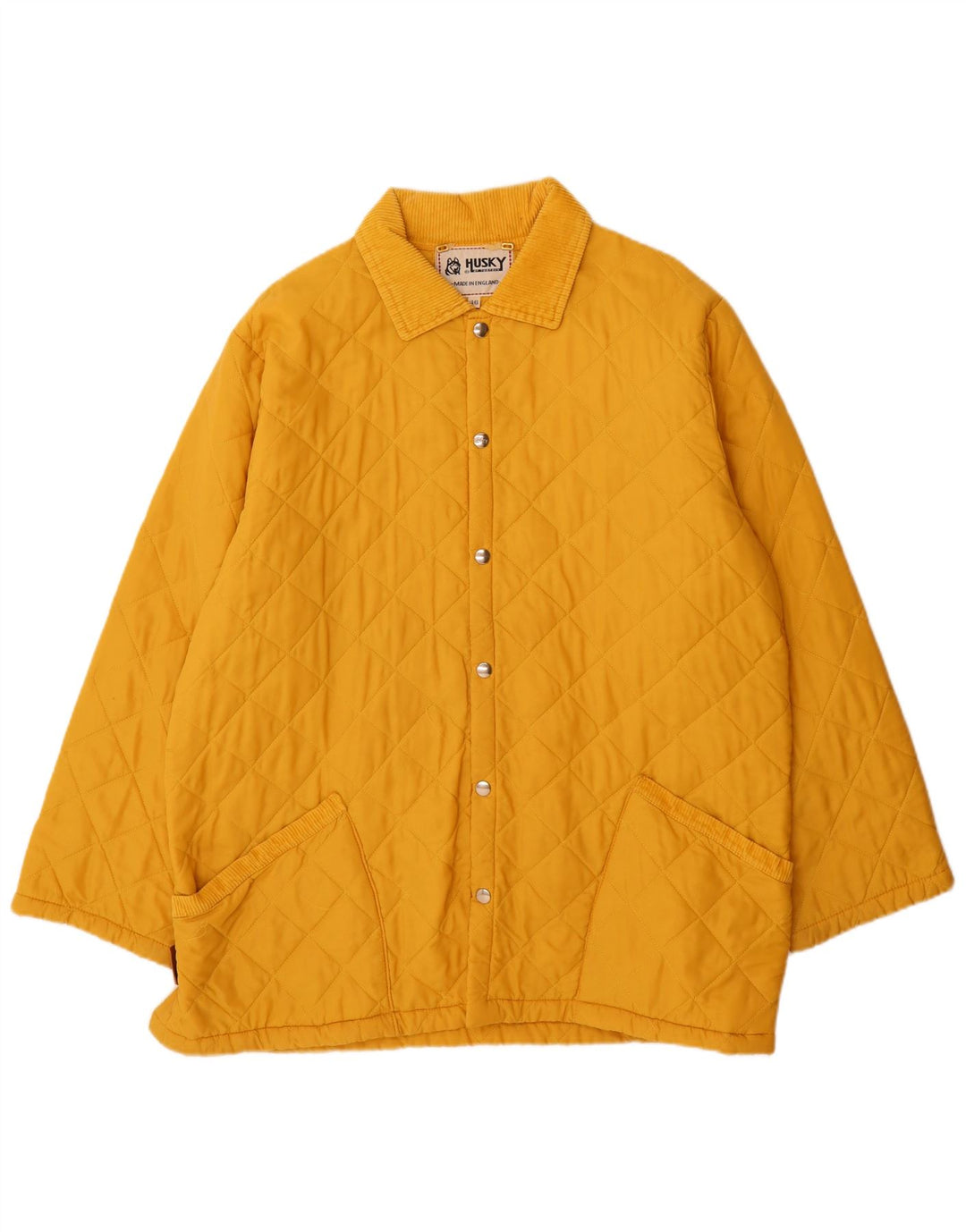 Husky Mens Quilted Jacket UK 46 3XL Yellow Polyamide