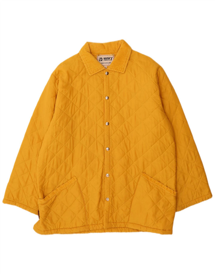 Husky Mens Quilted Jacket UK 46 3XL Yellow Polyamide