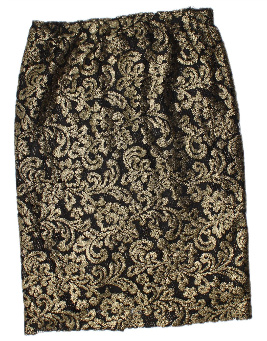 Vintage Womens Pencil Skirt W30 Medium Gold Paisley