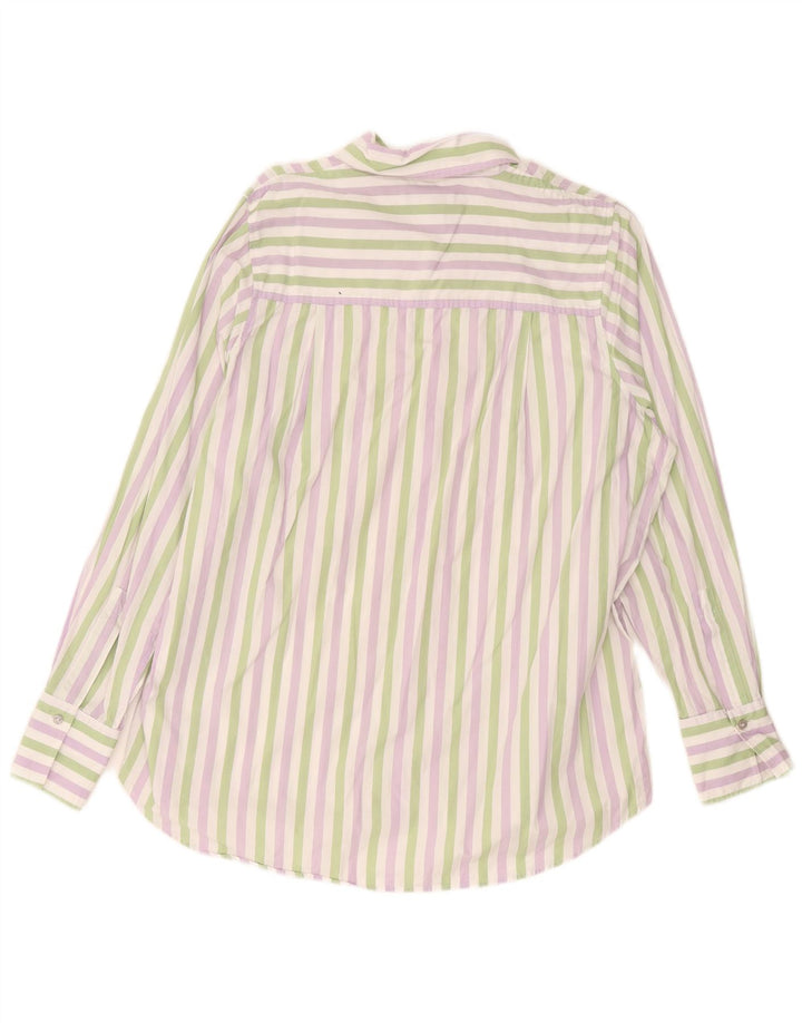 Nicole Farhi Womens Shirt UK 14 Medium Multicoloured Striped Cotton