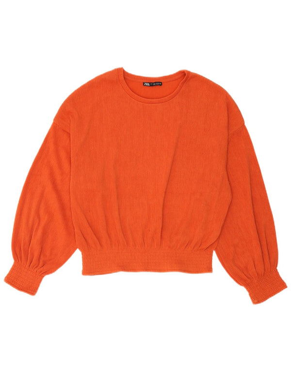 Übergroßes Blusenoberteil für Damen von Zara, UK 10, Größe S, Orange, Polyester