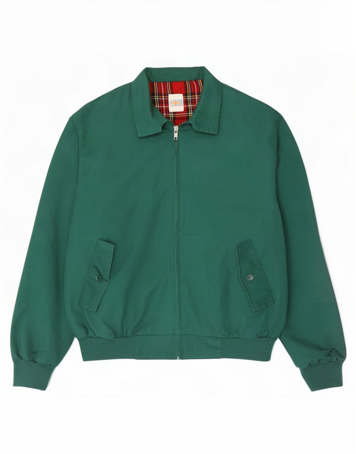 Vintage Bomberjakke til mænd UK 40 Stor grøn polyester