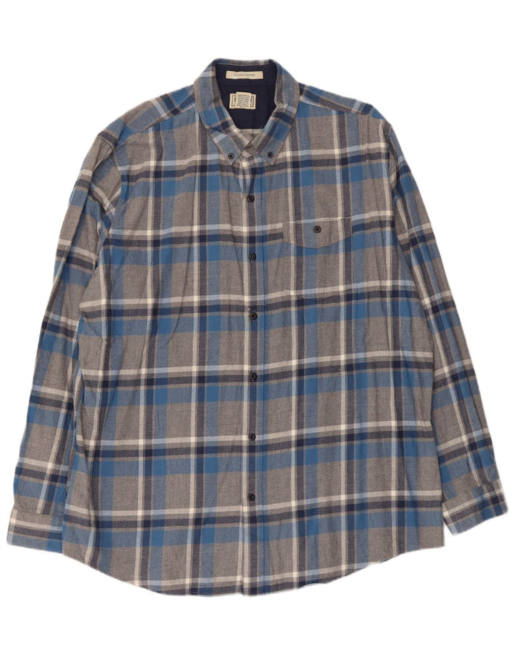 L.L.Bean Chemise en flanelle pour homme XL en coton à carreaux gris