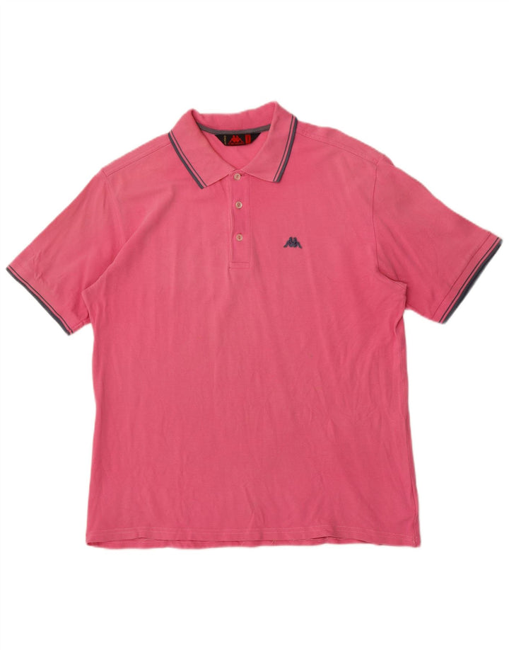 Kappa Mens Polo Shirt Large Pink Cotton