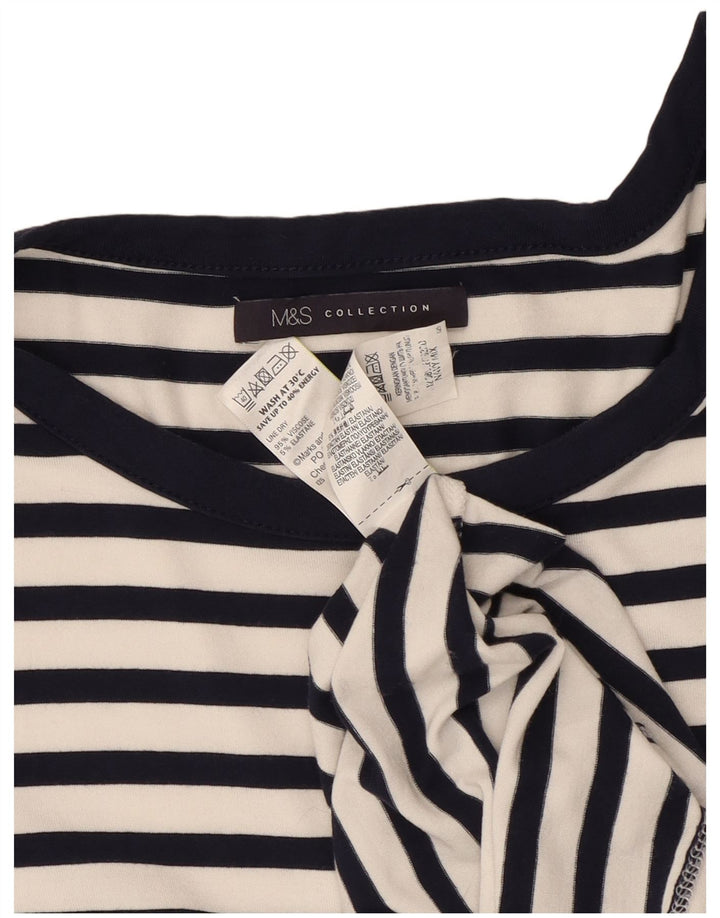 Abito tubino da donna Marks & Spencer UK 12 Viscosa a righe blu navy medio