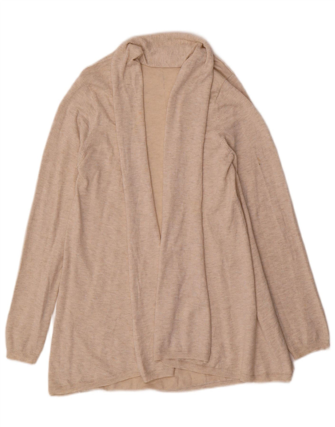 ZARA Womens Open Cardigan Sweater UK 14 Large Beige