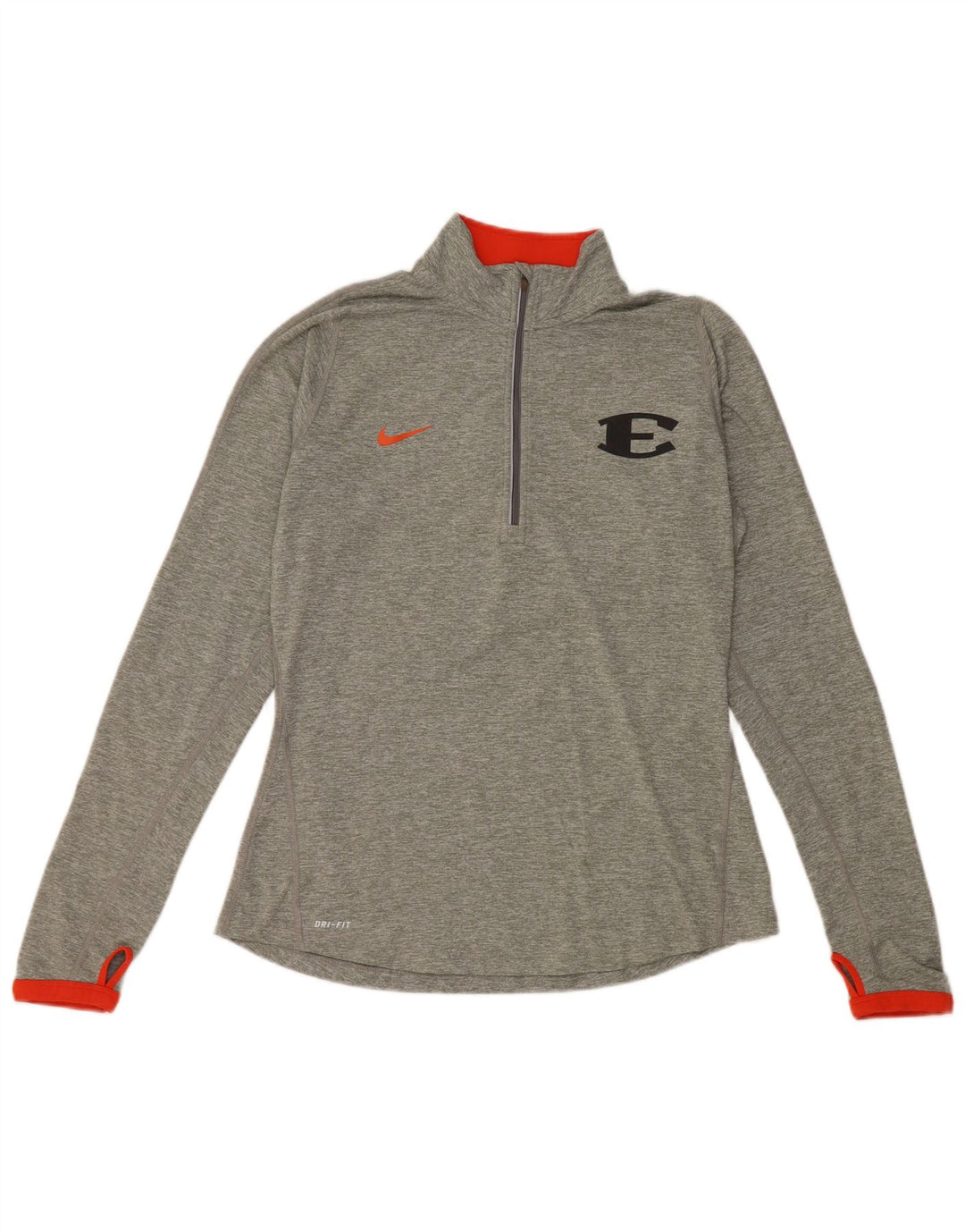 NIKE Womens Dri Fit Pullover Tracksuit Top UK 12 Medium Grey Flecked