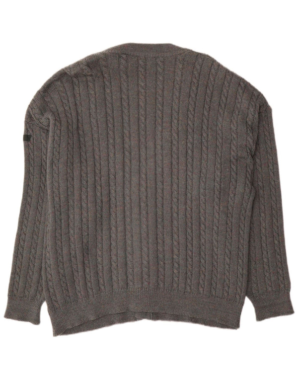 Vintage Mens Cardigan Sweater XL Grey