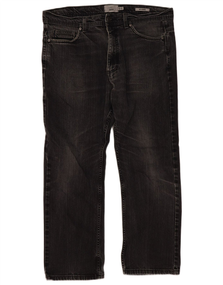 Marks & Spencer Mens Regular Straight Jeans W36 L29 Grey