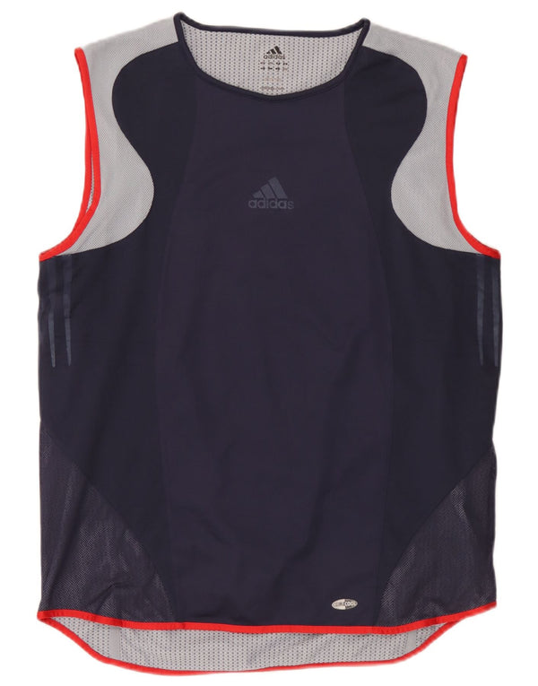 Adidas Mens Climacool Vest Top Large Navy Blue Colourblock Polyester