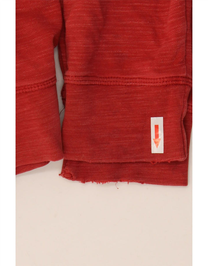 Reebok Mens Graphic Zip Hoodie Sweater Medium Red Cotton