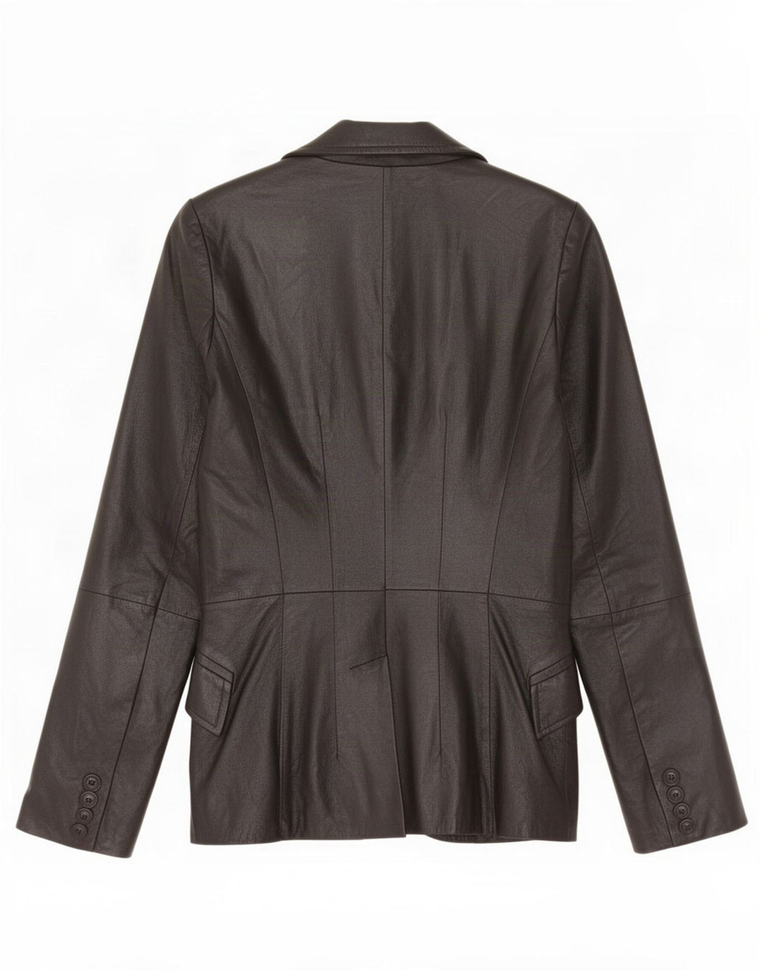 Zara Chaqueta Blazer de Cuero con 2 Botones para Mujer UK 10 Small Black