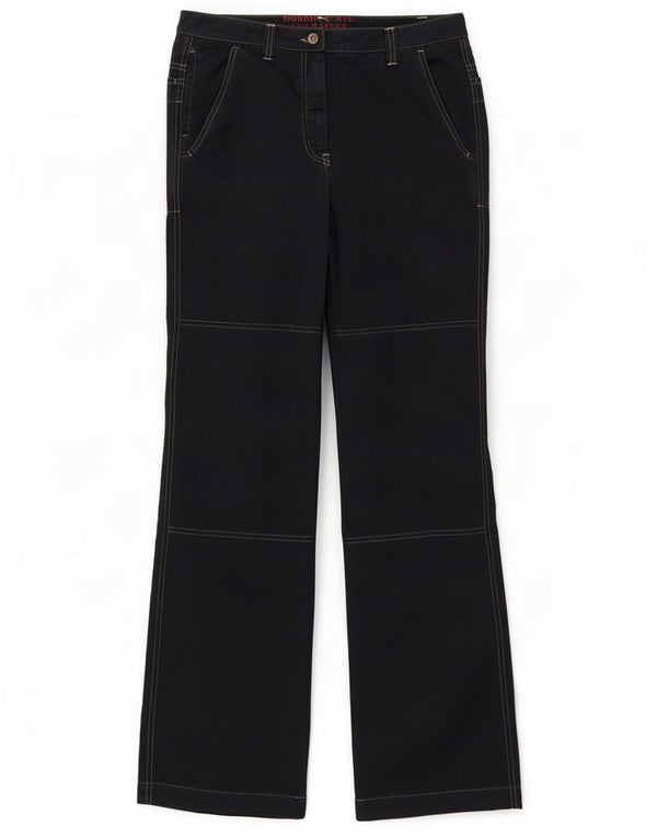 Calça reta feminina Murphy & Nye Sailmakers W31 L33 algodão azul marinho