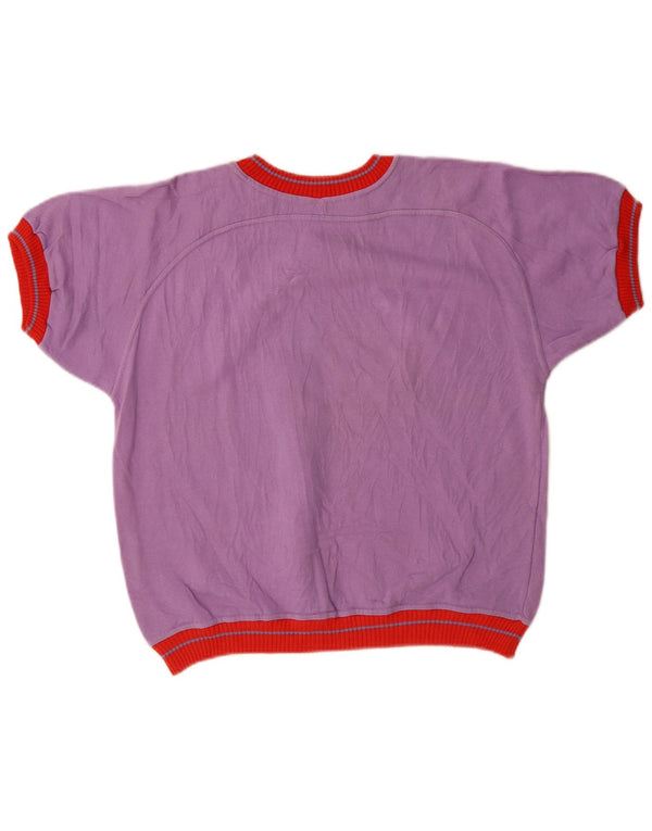 Vintage Womens Graphic T-Shirt Top UK 16 Large Purple Cotton