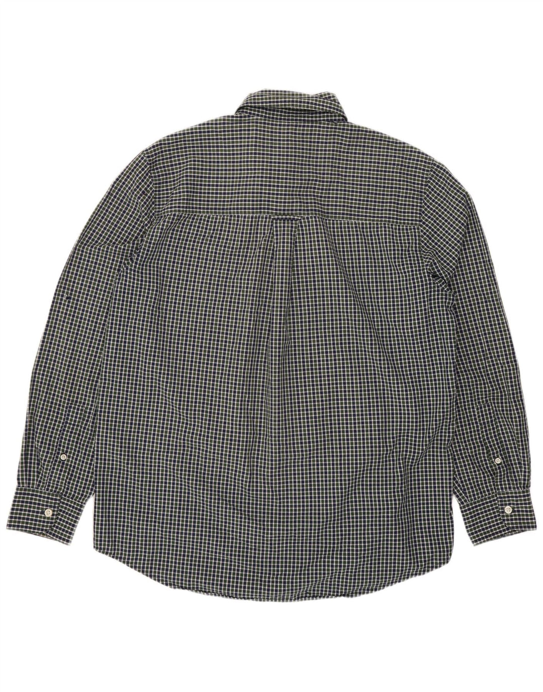 Chaps Mens Classic Fit Shirt Medium Green Gingham Cotton