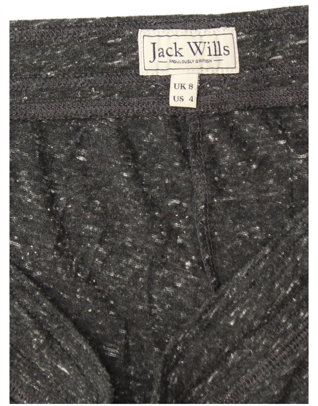 Jack Wills Womens Sport Shorts UK 8 Small Black Flecked Polyester