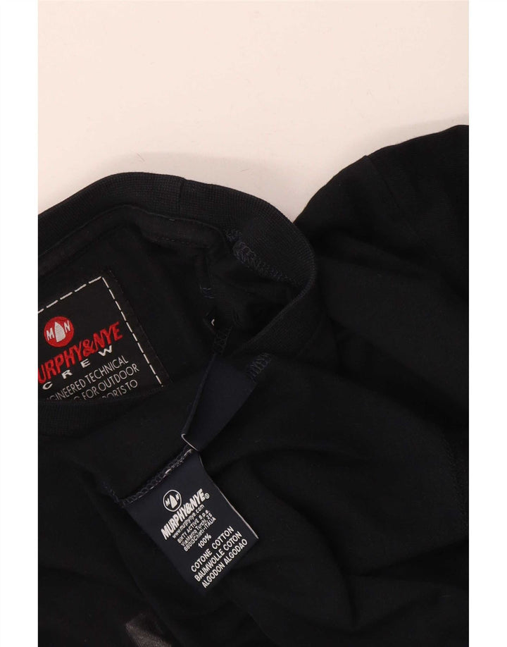 Murphy & Nye Top grafico da uomo a maniche lunghe grande color block blu navy