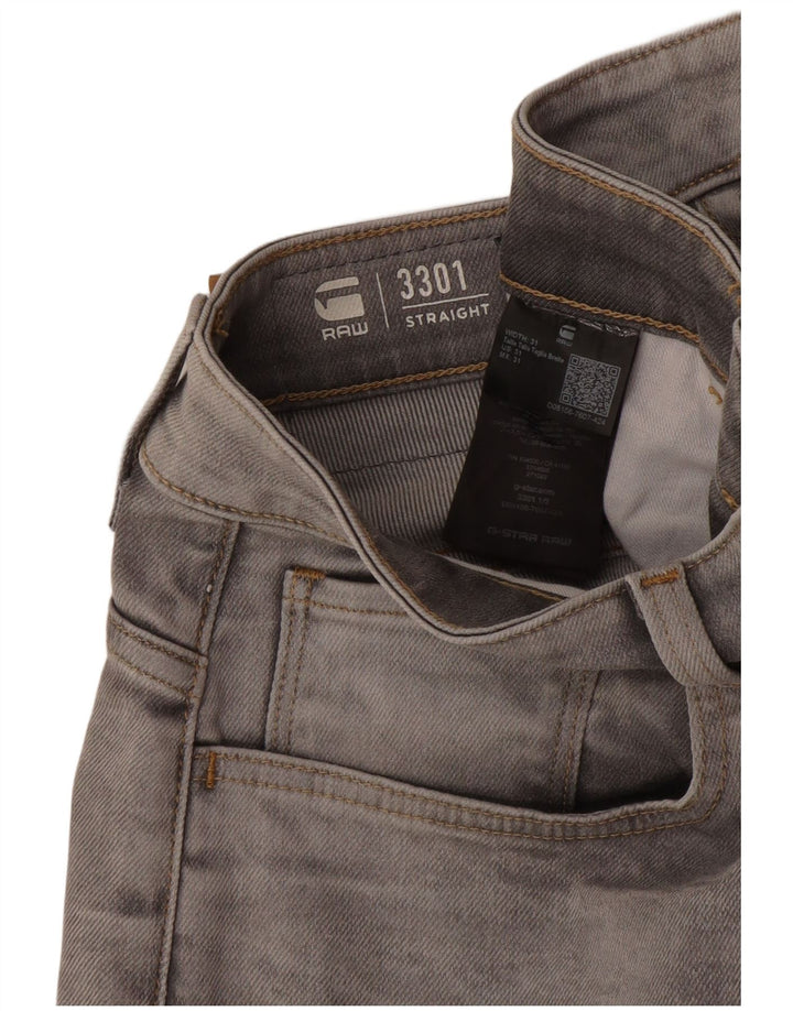 G-Star Mens 3301 Denim Shorts W31 Medium Grey Cotton