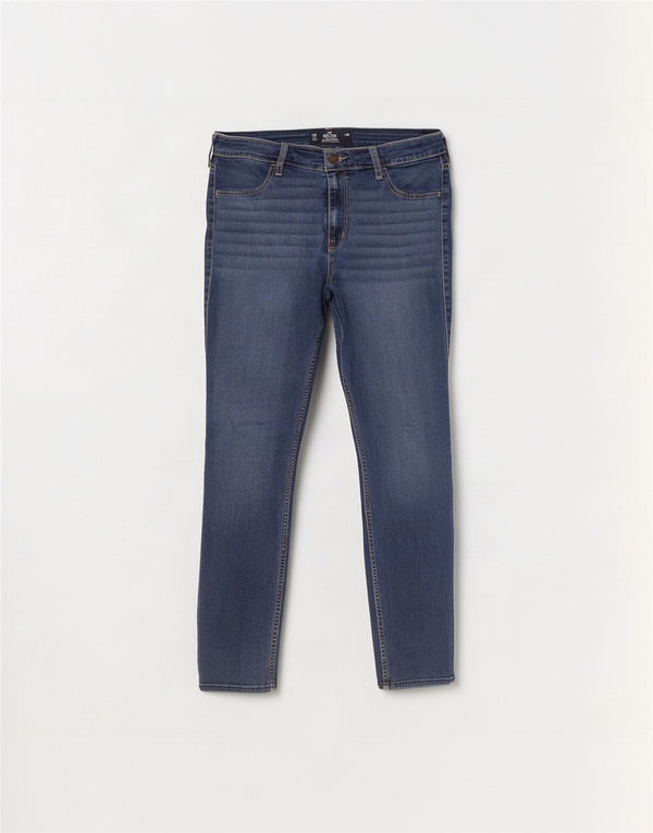 Blugi cu talie înaltă Hollister pentru femei Stretch Legging US 12 Large W31 L28 Blue
