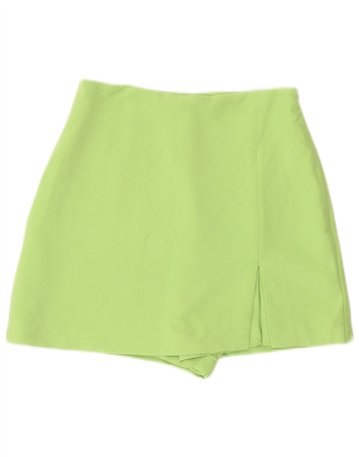 Zara Womens High Waist Skort UK 8 Small  Green
