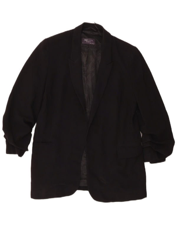 Marks & Spencer Chaqueta Blazer de Corte Relajado para Mujer UK 40 Small Negro