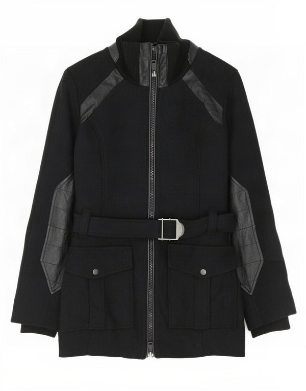 Diesel Abrigo Cortavientos para Mujer UK 40 Small Lana Color Block Negro