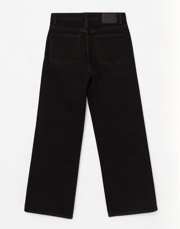 Zara Womens High Rise Wide Leg Jeans EU 36 XS W26 L25 Black Cotton