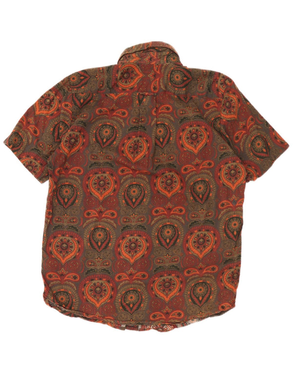 Camicia da uomo Volcom a maniche corte dal taglio classico, grande, in cotone paisley marrone