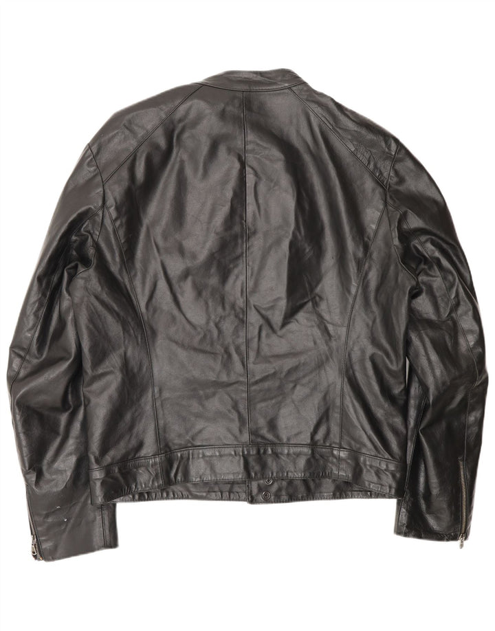 Vintage Mens Leather Jacket UK 40 Large Black Leather