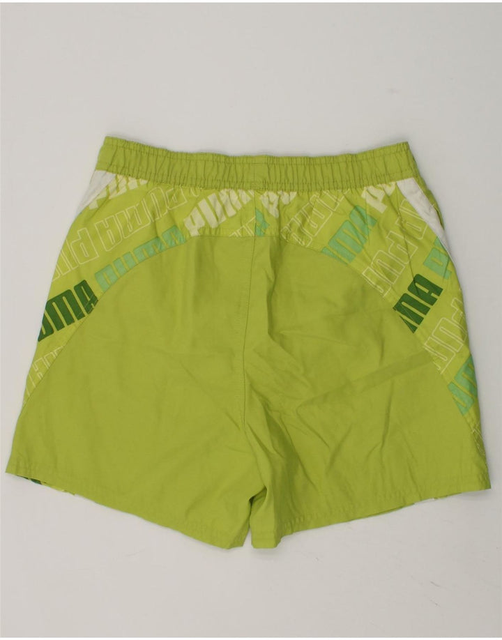 PUMA Boys Graphic Sport Shorts 11-12 Years Green Colourblock Polyester | Vintage Puma | Thrift | Second-Hand Puma | Used Clothing | Messina Hembry 