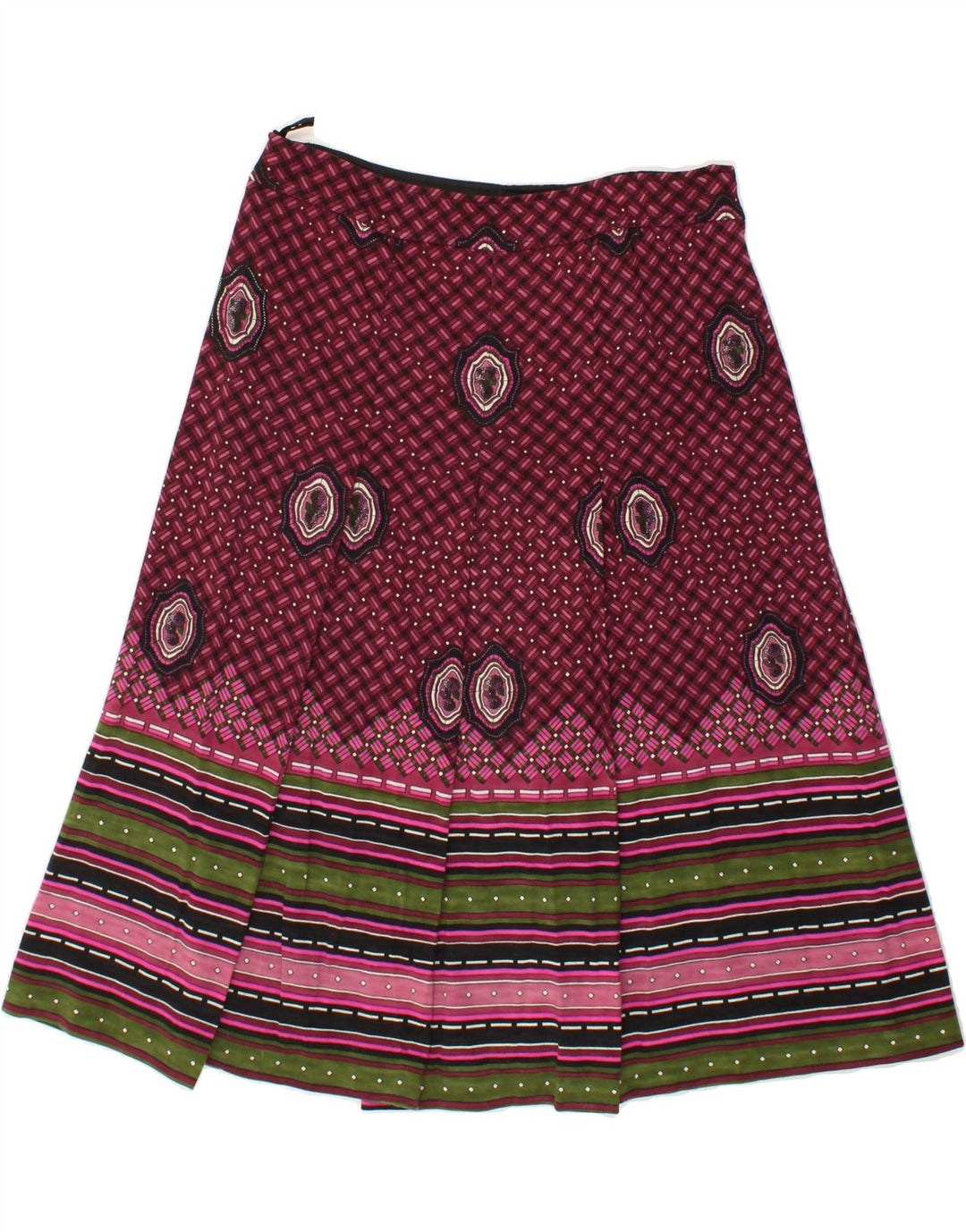 VINTAGE Womens A-Line Skirt W28 Medium  Purple Fair Isle Vintage Vintage and Second-Hand Vintage from Messina Hembry 