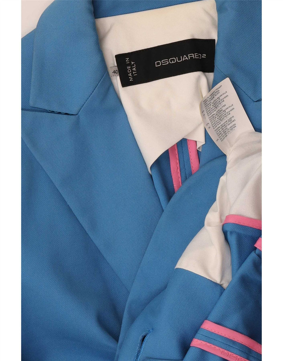 Jaqueta blazer feminina Dsquared2 com 1 botão IT 42 algodão azul pequeno