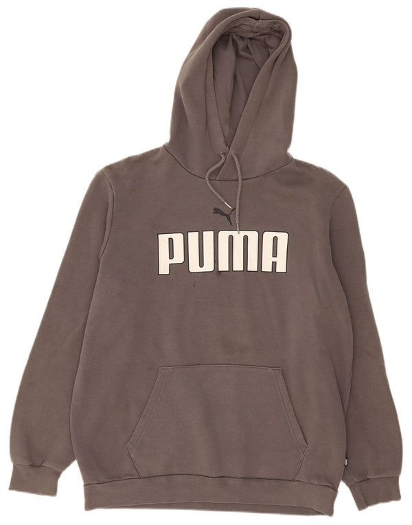 Puma Mens Graphic kapucnis pulóver közepes szürke pamut