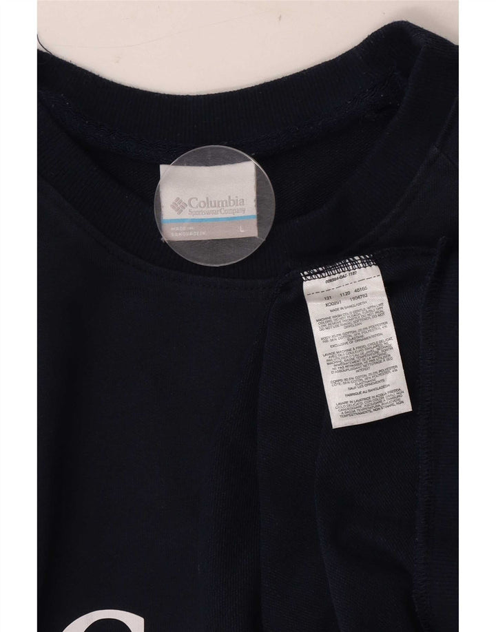 Columbia Mens Graphic Sweatshirt Jumper Large Navy Blue Cotton