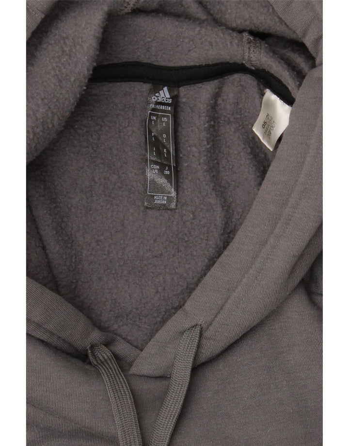 ADIDAS Mens Hoodie Jumper Large Grey Polyester Vintage Adidas and Second-Hand Adidas from Messina Hembry 