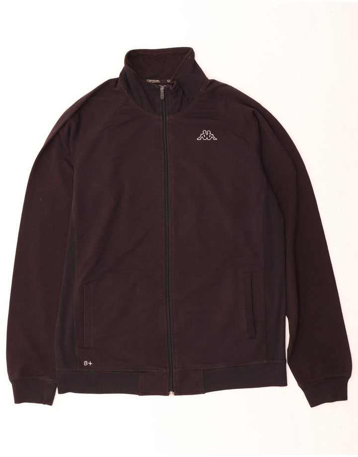Kappa Herren Trainingsanzug Top Jacke 2XL Schwarz Baumwolle