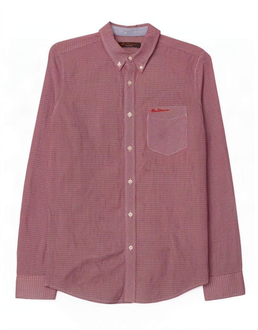 Ben Sherman Herrenhemd, klein, rot, Gingham-Baumwolle