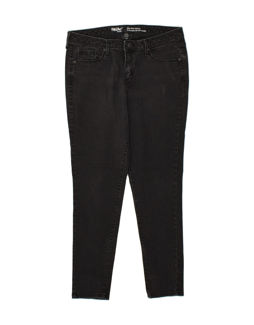 MOSSIMO Womens Mid Rise Skinny Jeans UK 12 Medium W31 L29 Black Cotton | Vintage Mossimo | Thrift | Second-Hand Mossimo | Used Clothing | Messina Hembry 
