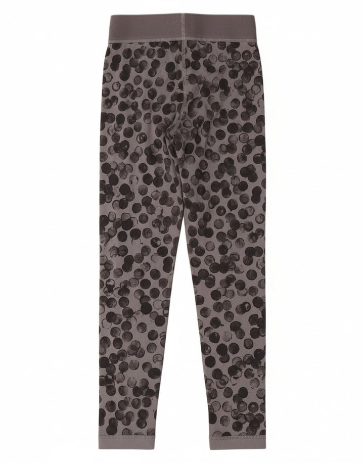 ADIDAS Girls Leggings 9-10 Years Grey Spotted Polyester