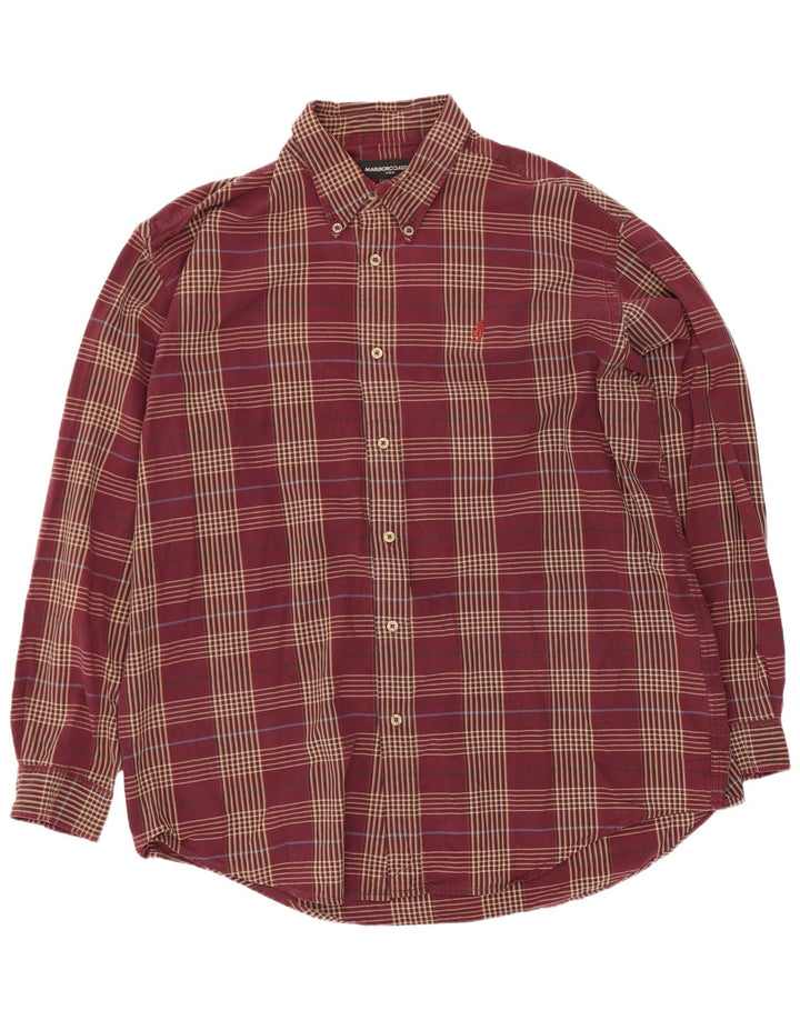 Marlboro Classics Chemise Homme 2XL Coton à Carreaux Bordeaux