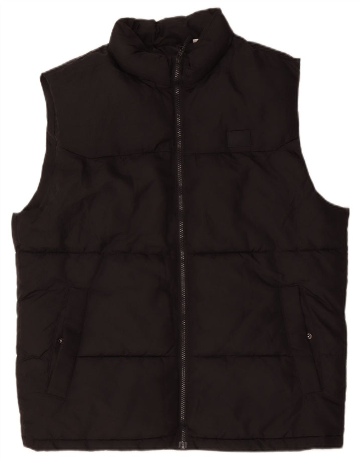 Jack & Jones Mens Padded Gilet UK 42 XL Black Polyester