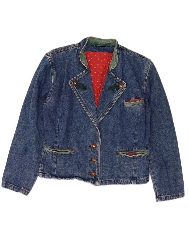 KEN MARSHAL Womens Denim Jacket IT 44 Medium Blue Cotton