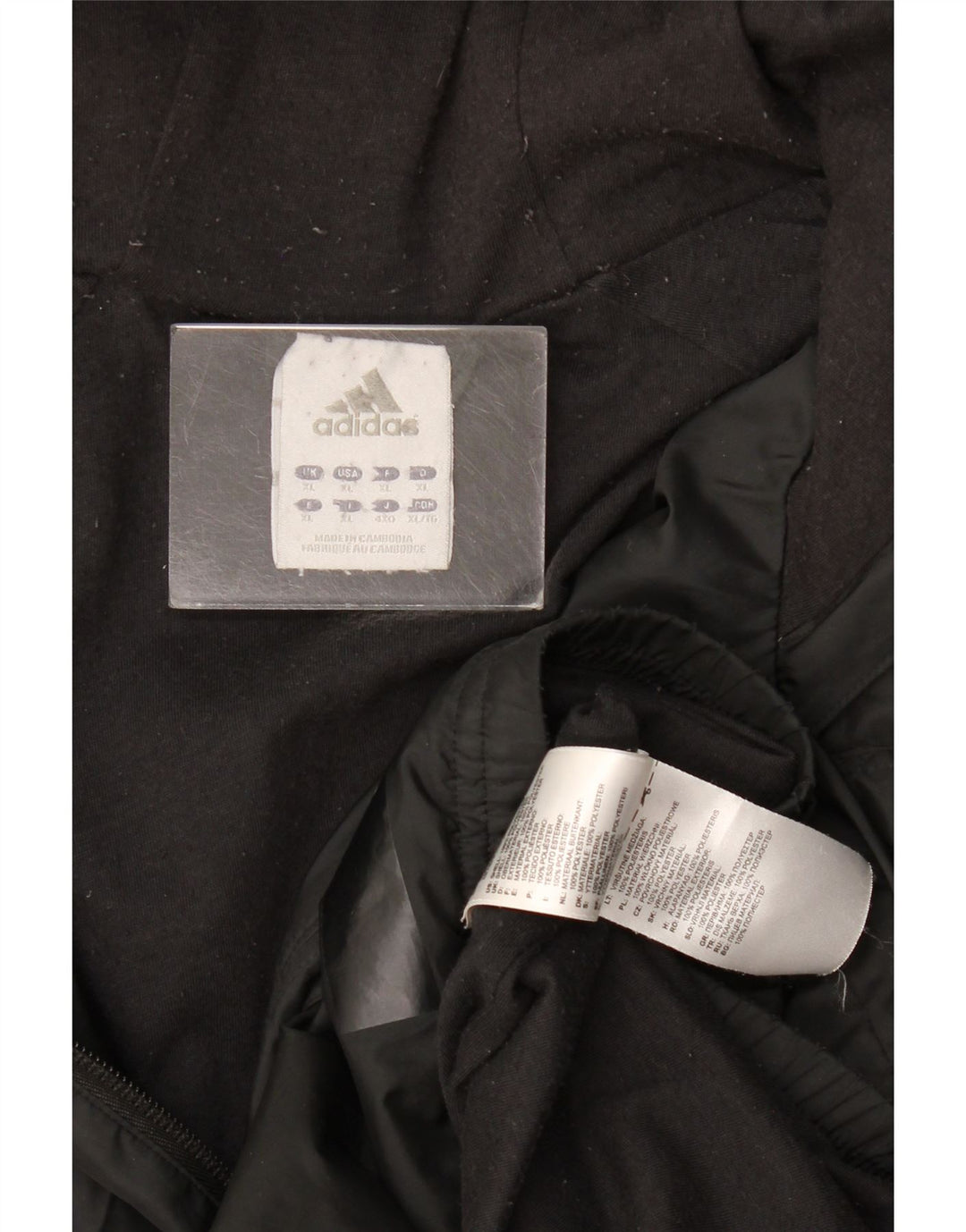 Giacca antipioggia con cappuccio da uomo Adidas UK 42 XL poliestere nero