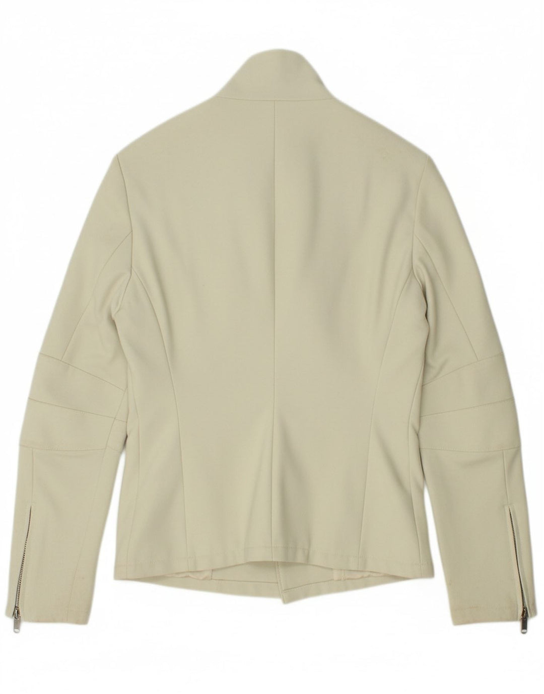 CALVIN KLEIN Womens Bomber Jacket US 6 Medium Off White Polyamide