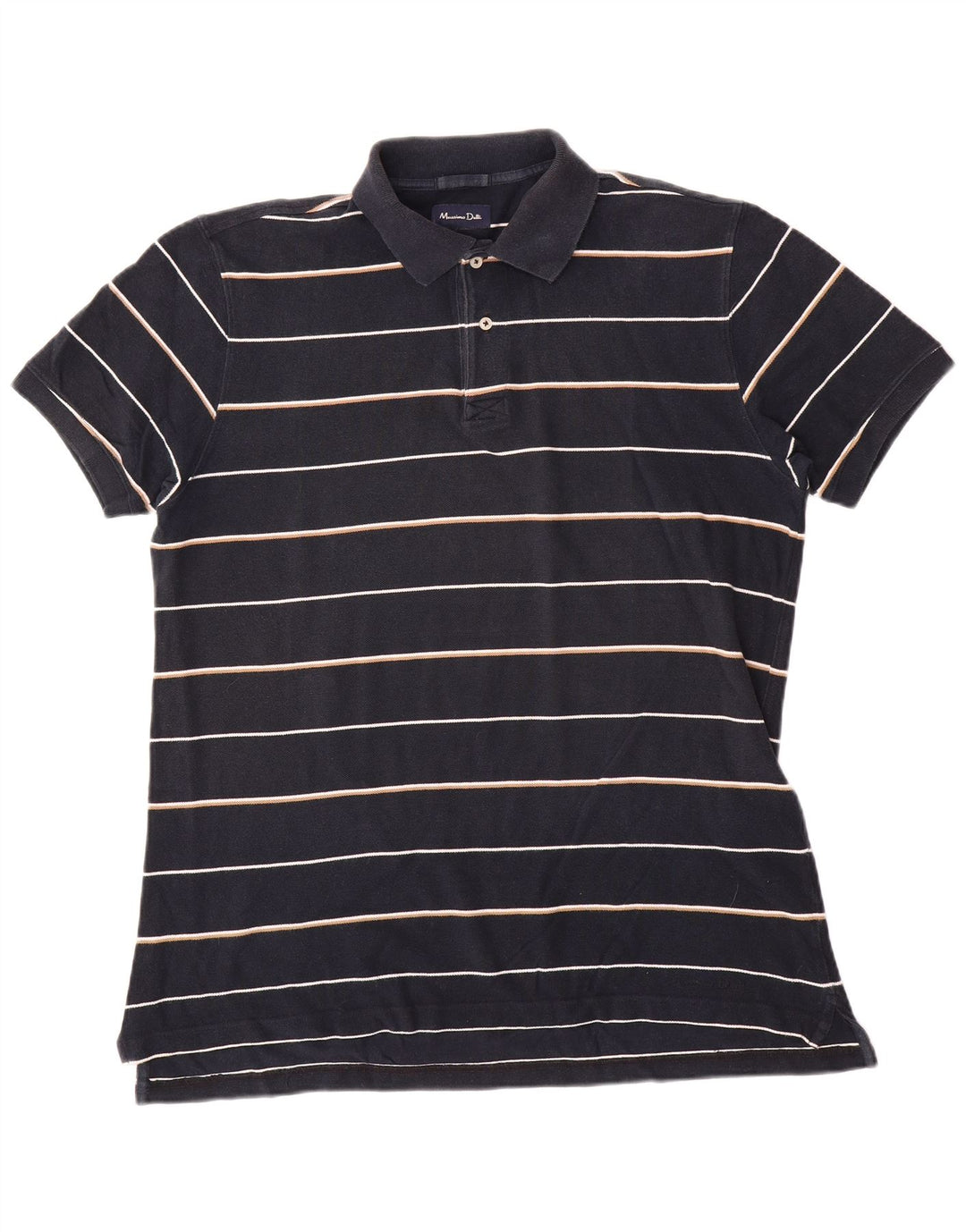 Massimo Dutti Polo Homme Large Bleu Marine Rayé