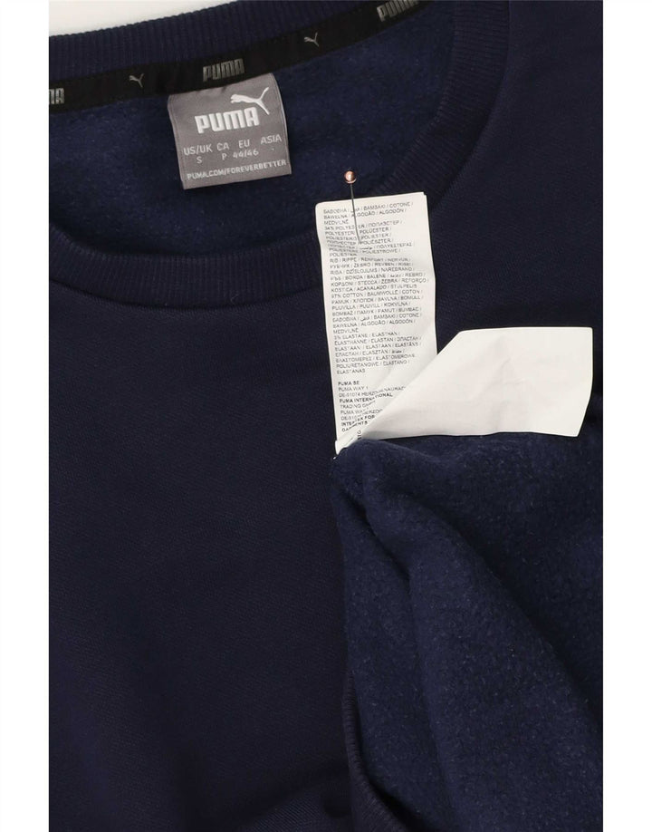 Puma Mens Sweatshirt Jumper Small Navy Blue Cotton