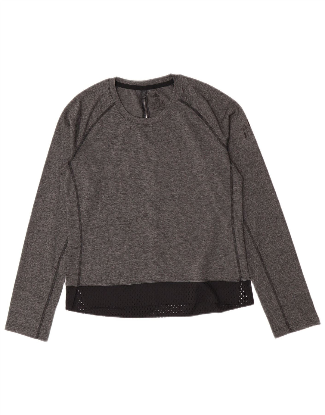 Adidas Womens Top Long Sleeve UK 4/6 XS Grey Colourblock Polyester
