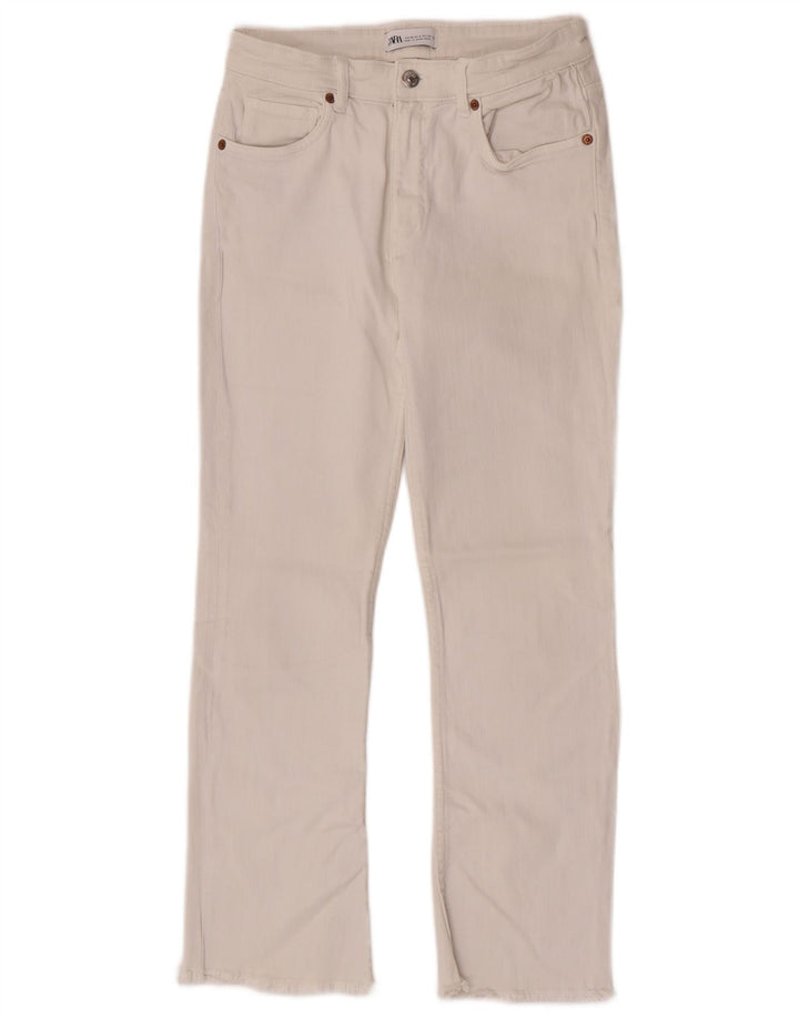 Zara Womens Crop Straight Jeans EU 38 Small W28 L26 White