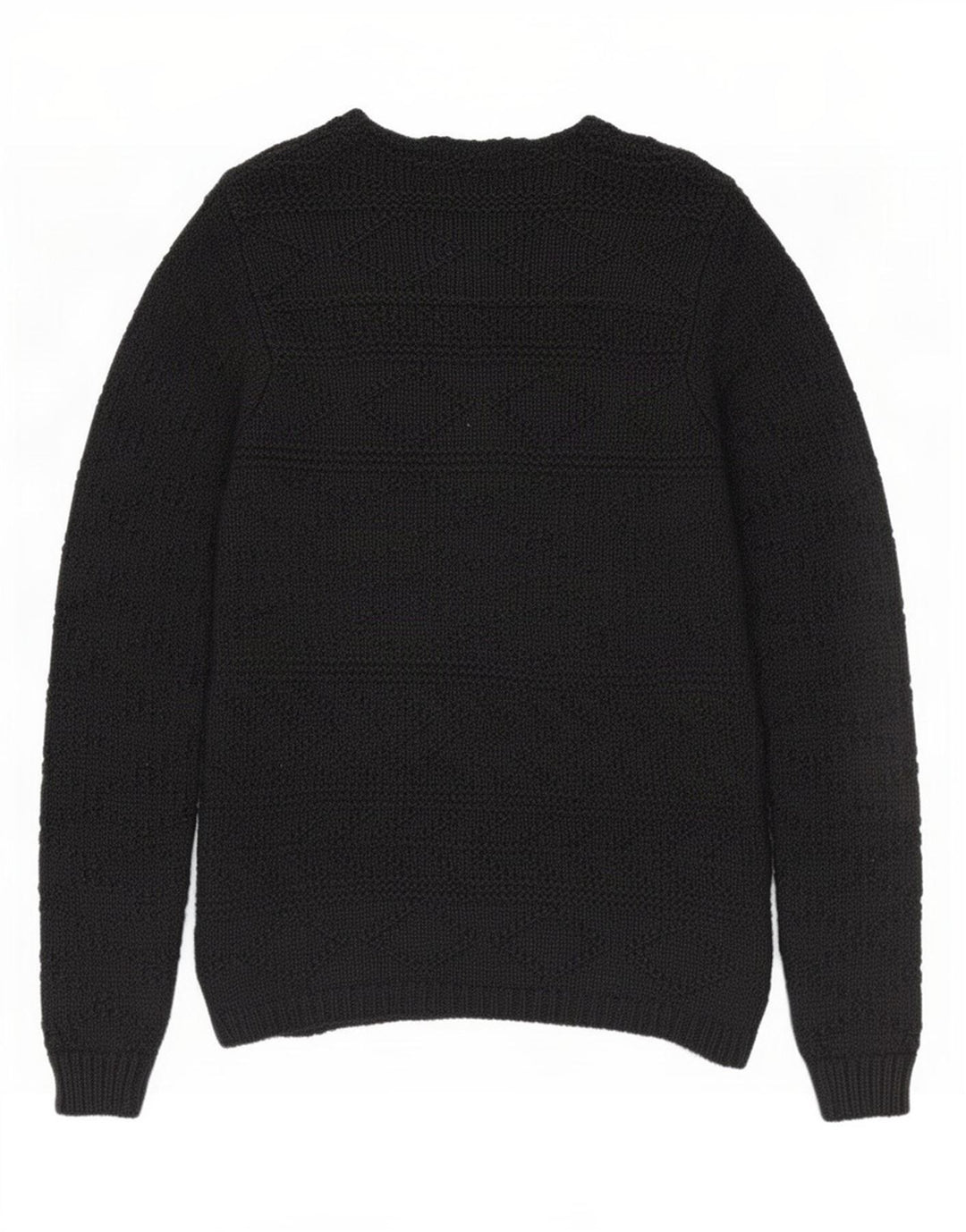 Zara Mens V-Neck Jumper Sweater Medium Black Acrylic