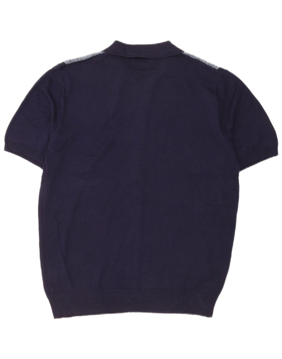 Pierre Cardin Mens Short Sleeve Knit Shirt Medium Navy Blue Geometric